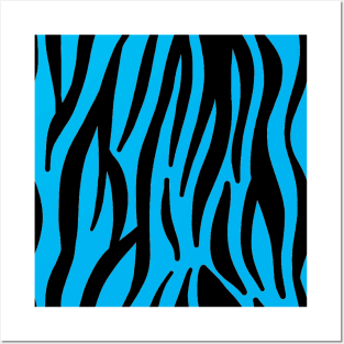 Blue Zebra Print Posters and Art